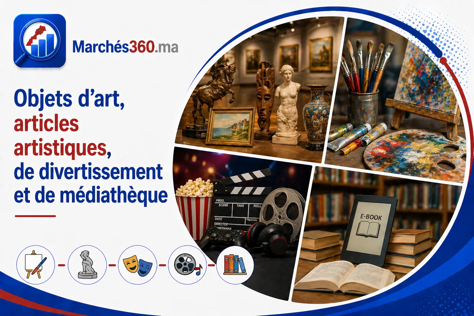 Objets d’art, articles artistiques, de divertissement et de médiathèque